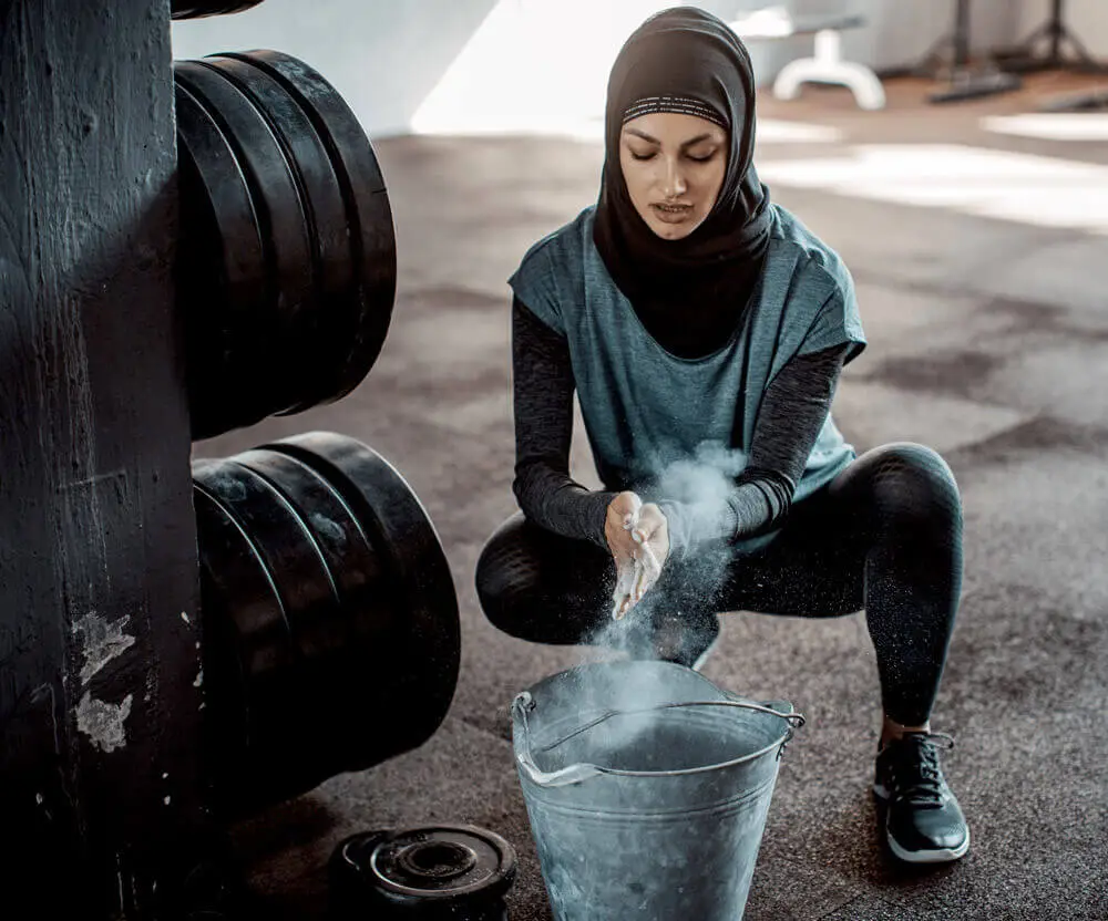 Woman lifting weights