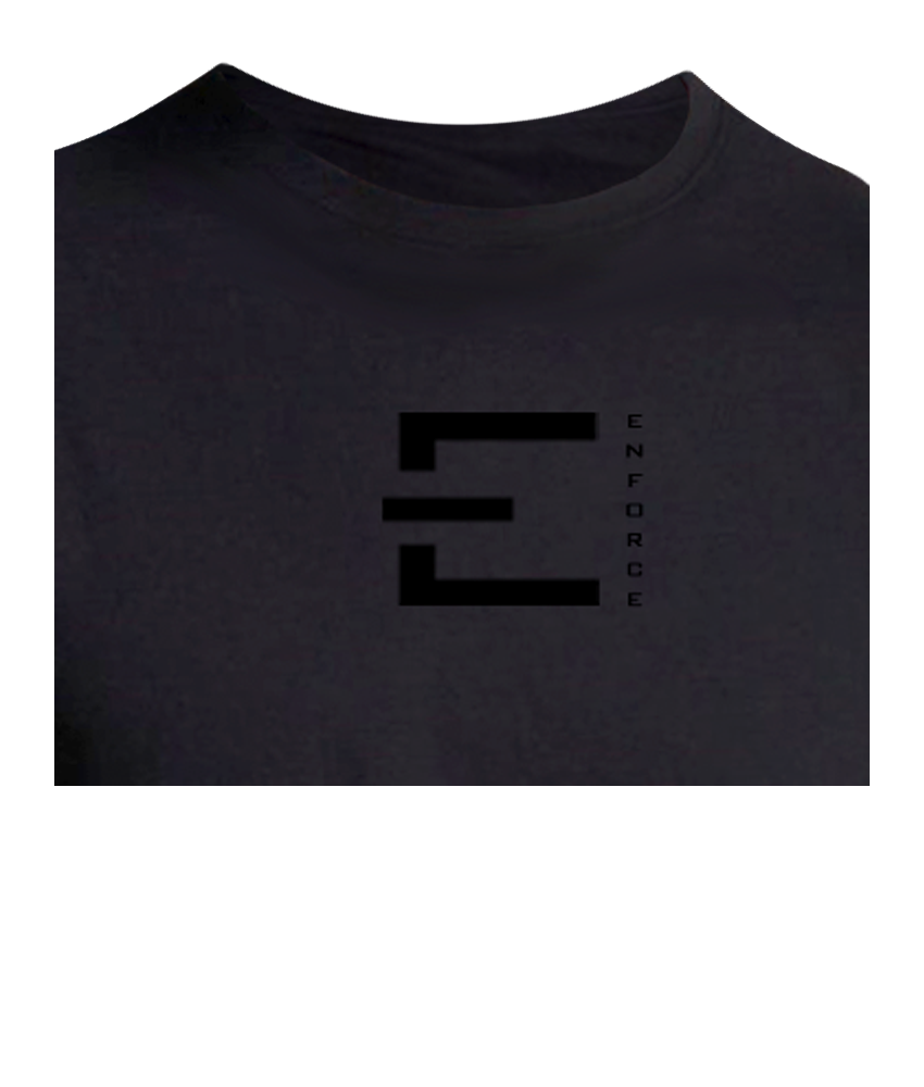 Mens Box Tee Black Back Close Up Mens Box Tee Black Back Close Up