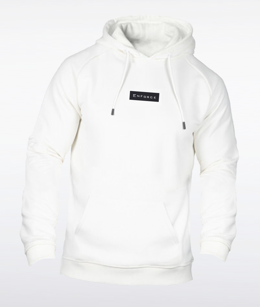 Men's White-Black Hoodie